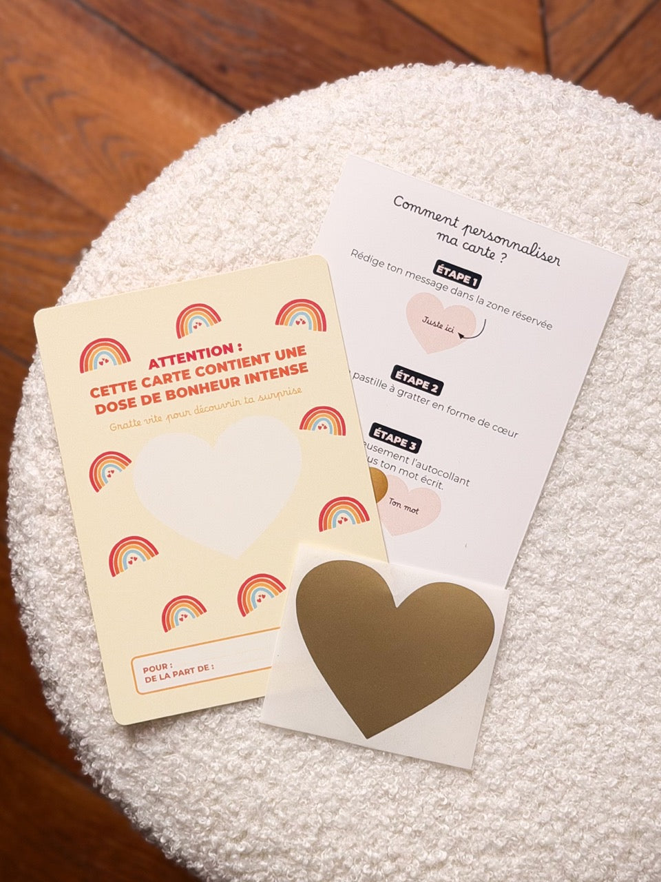 Carte à gratter personnalisée – Une dose de bonheur intense