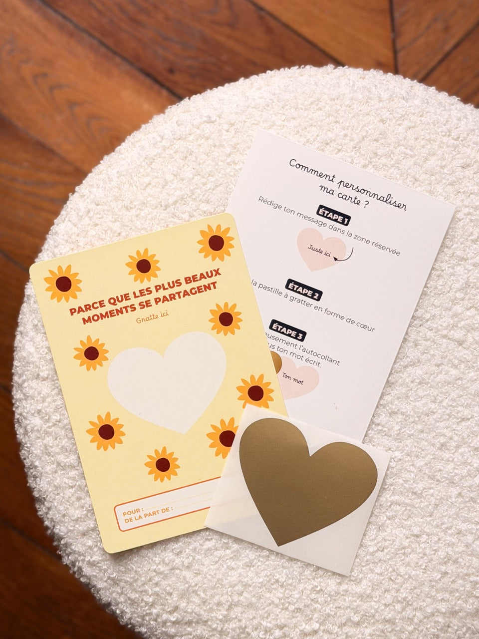 Carte à gratter personnalisée – Parce que les plus beaux moments se partagent