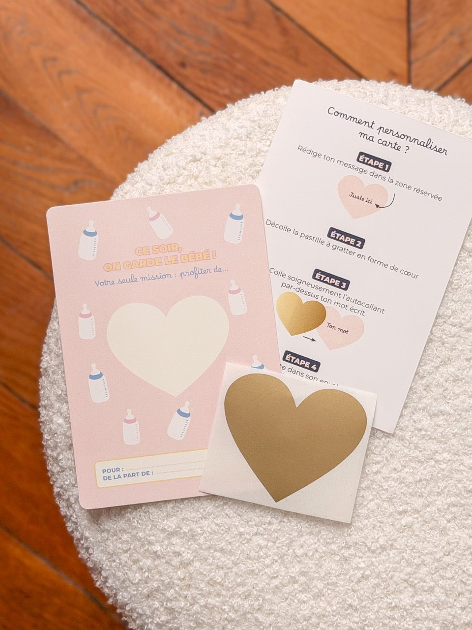 Carte à gratter personnalisée – Ce soir, on garde le bébé !
