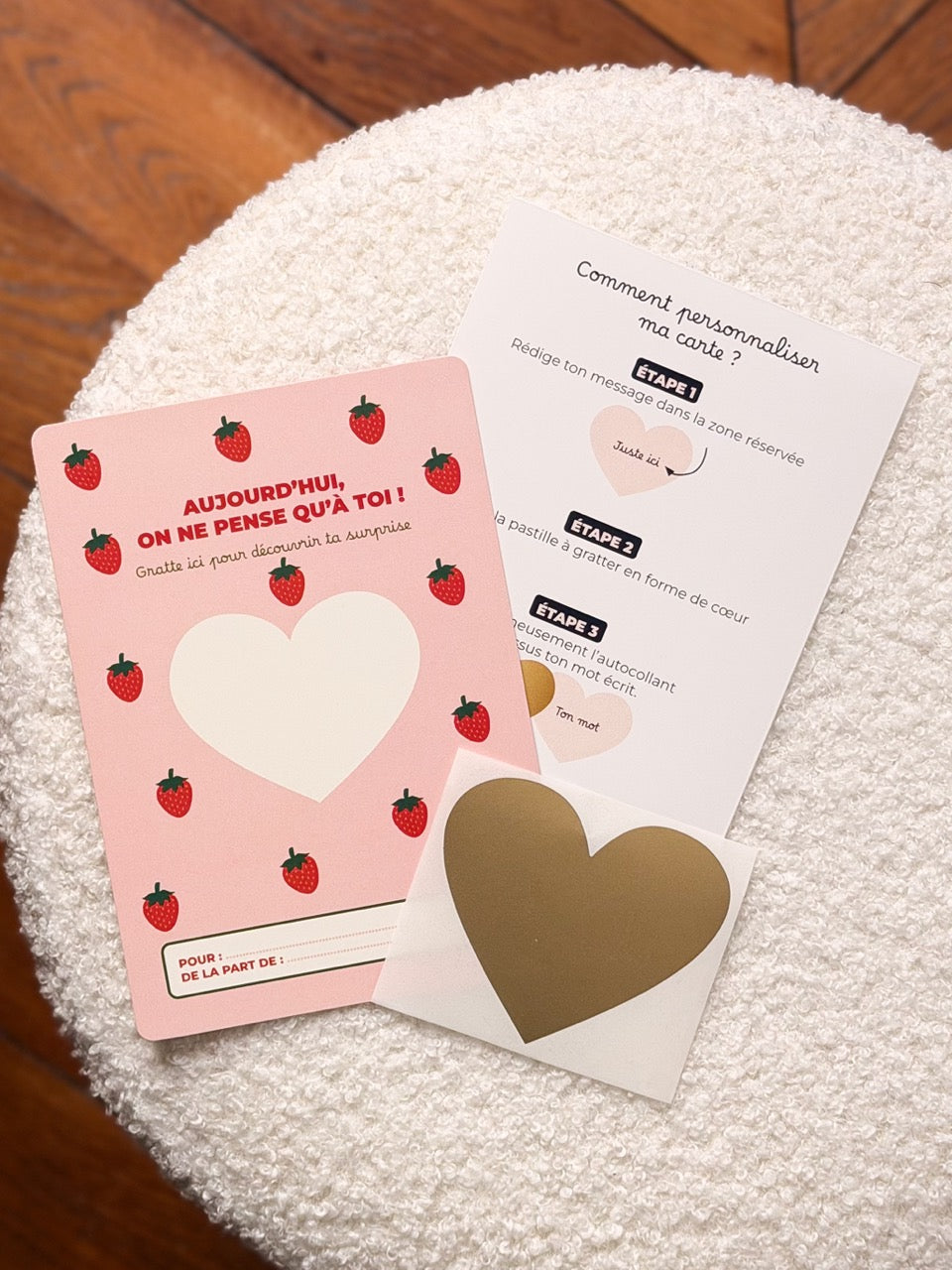 Carte à gratter personnalisée – Aujourd'hui on ne pense qu'à toi