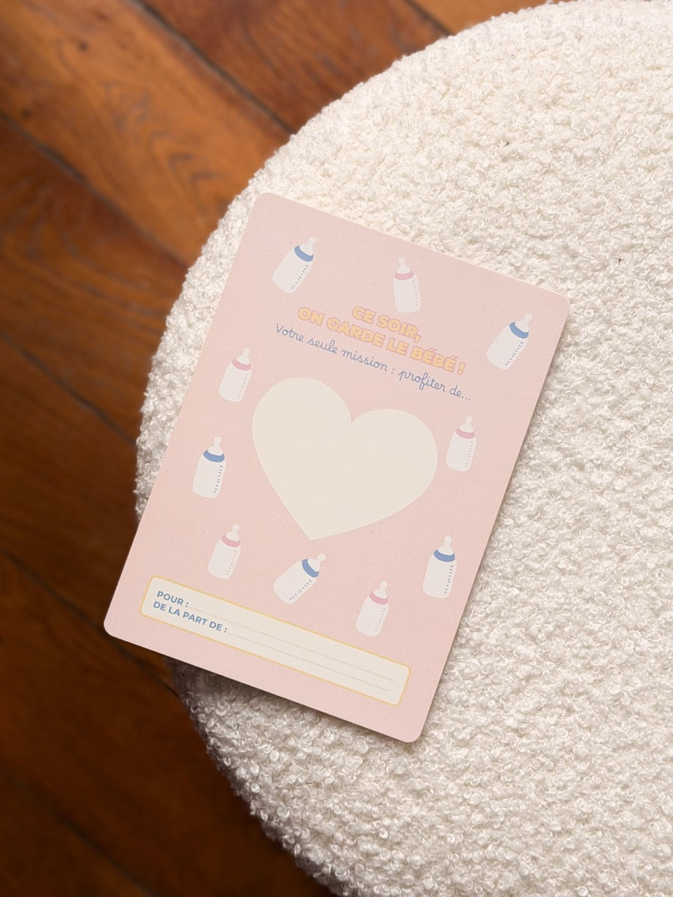 Carte à gratter personnalisée – Ce soir, on garde le bébé !