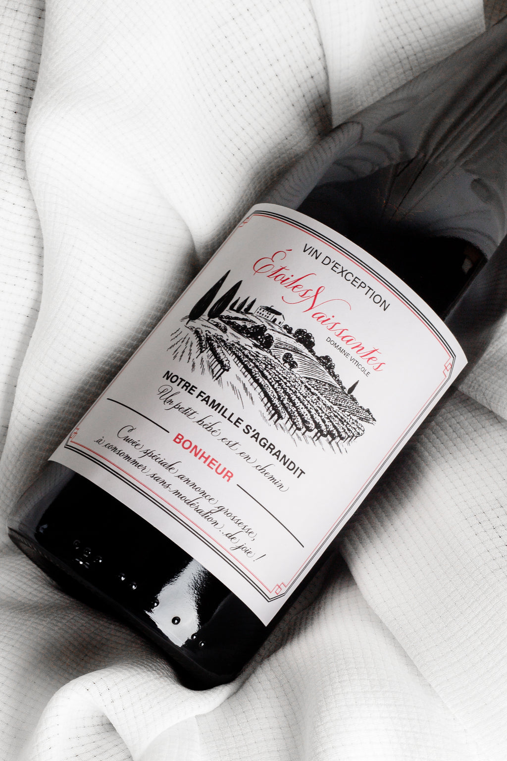 Étiquettes vin annonce de grossesse