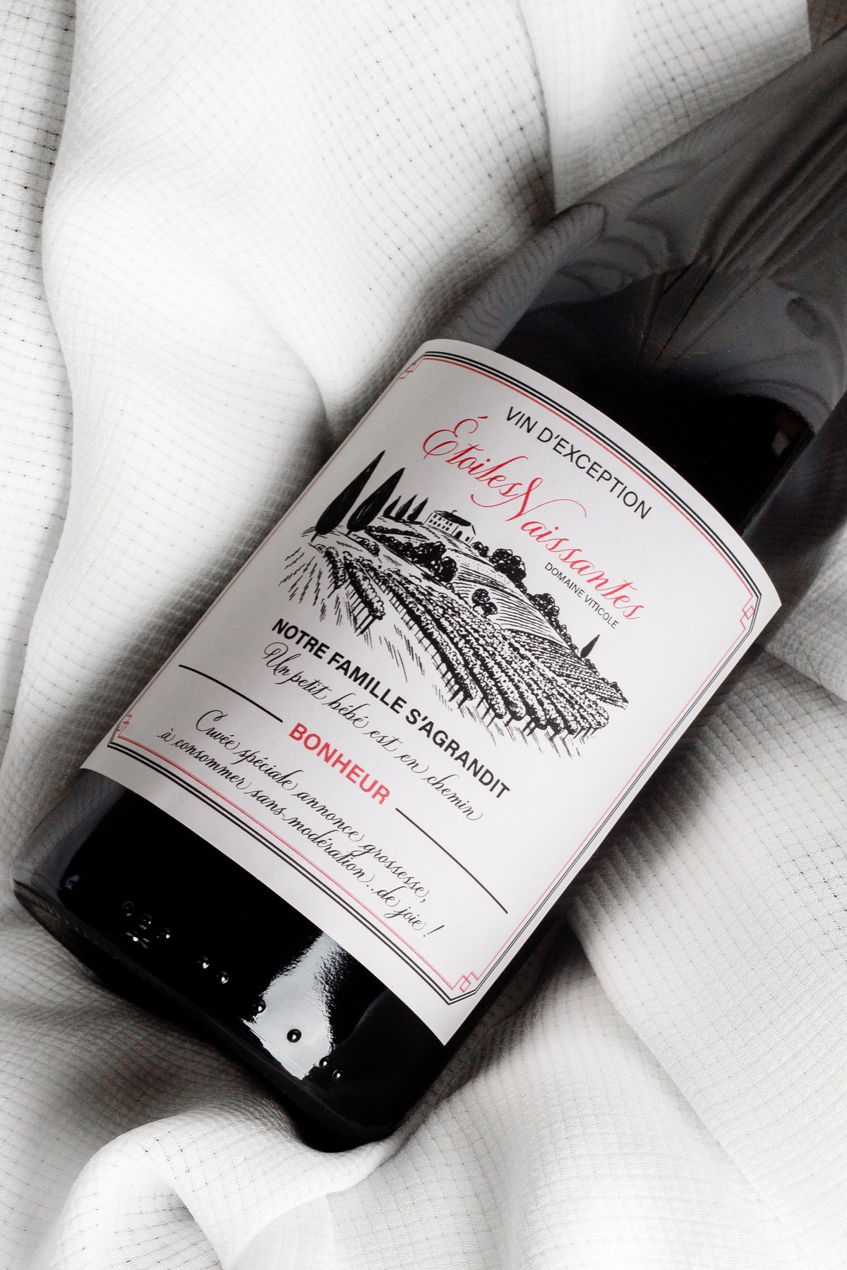 Étiquettes vin annonce de grossesse