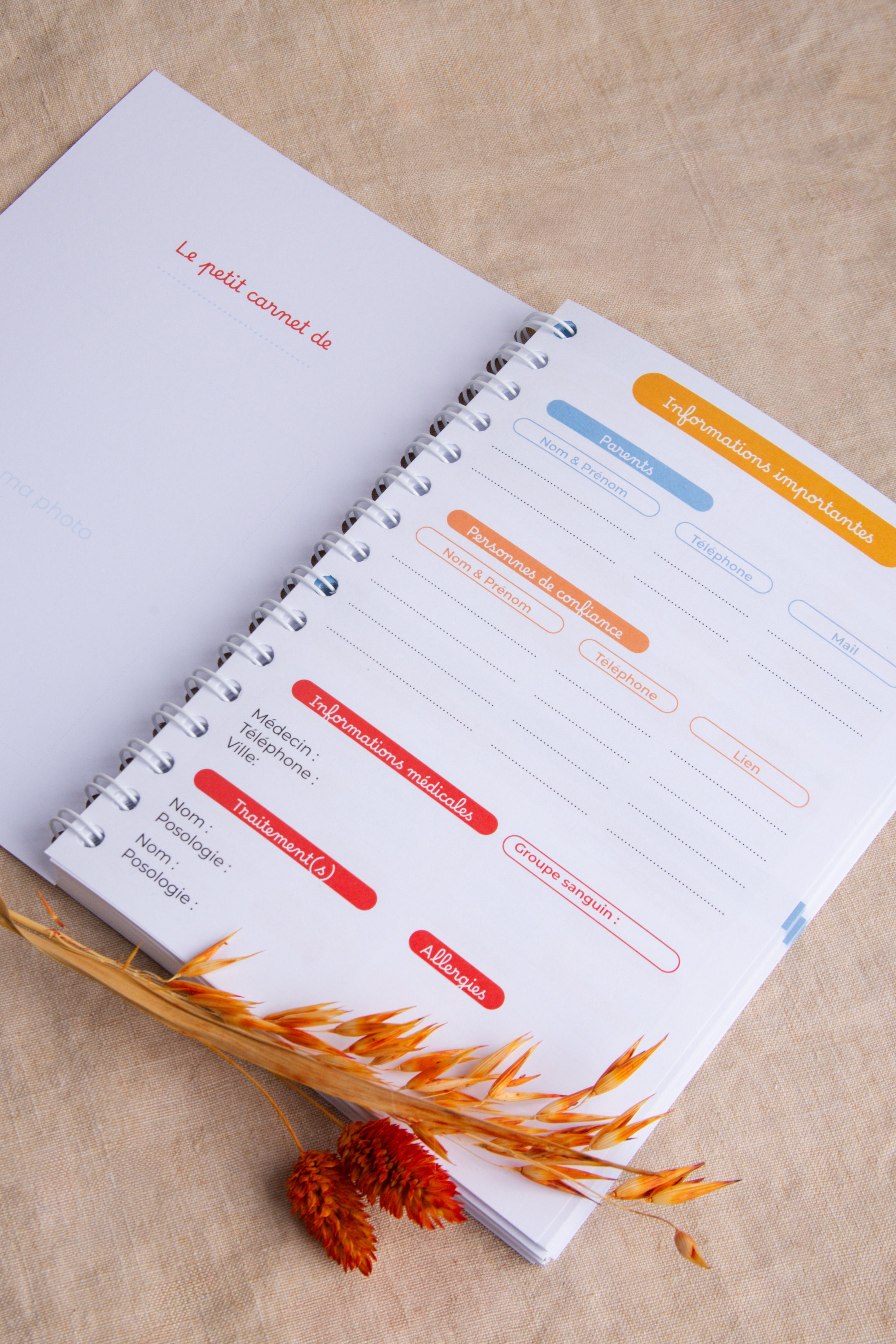 Carnet de liaison bébé ou enfant - Journal de garde