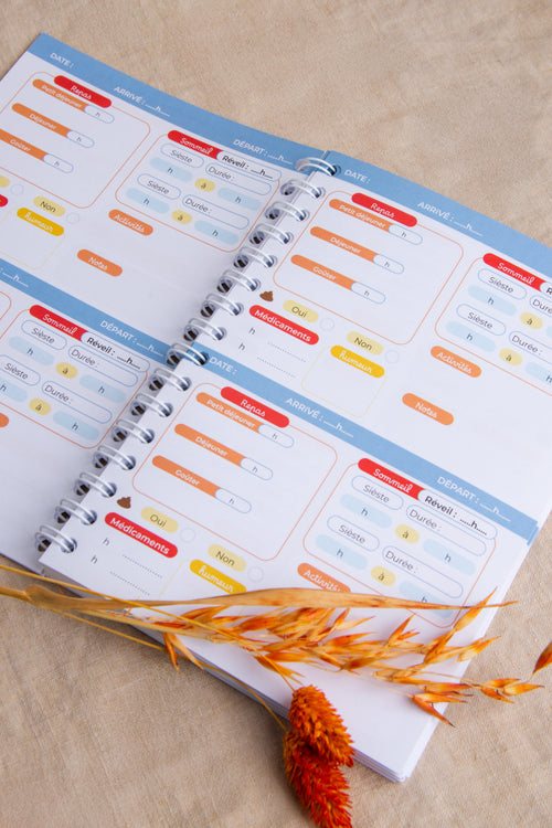 Carnet de liaison bébé ou enfant - Journal de garde