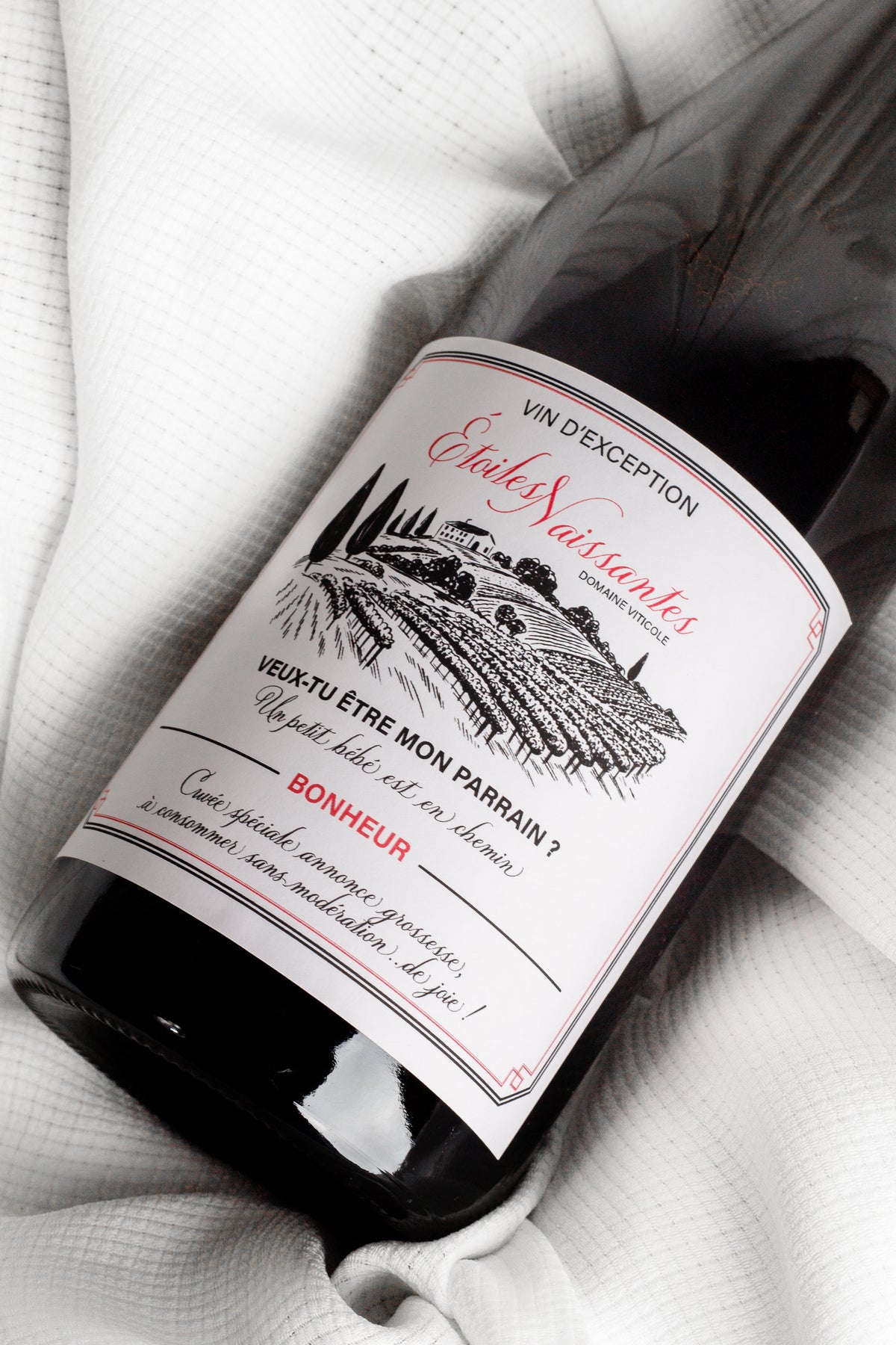 Étiquettes vin annonce de grossesse