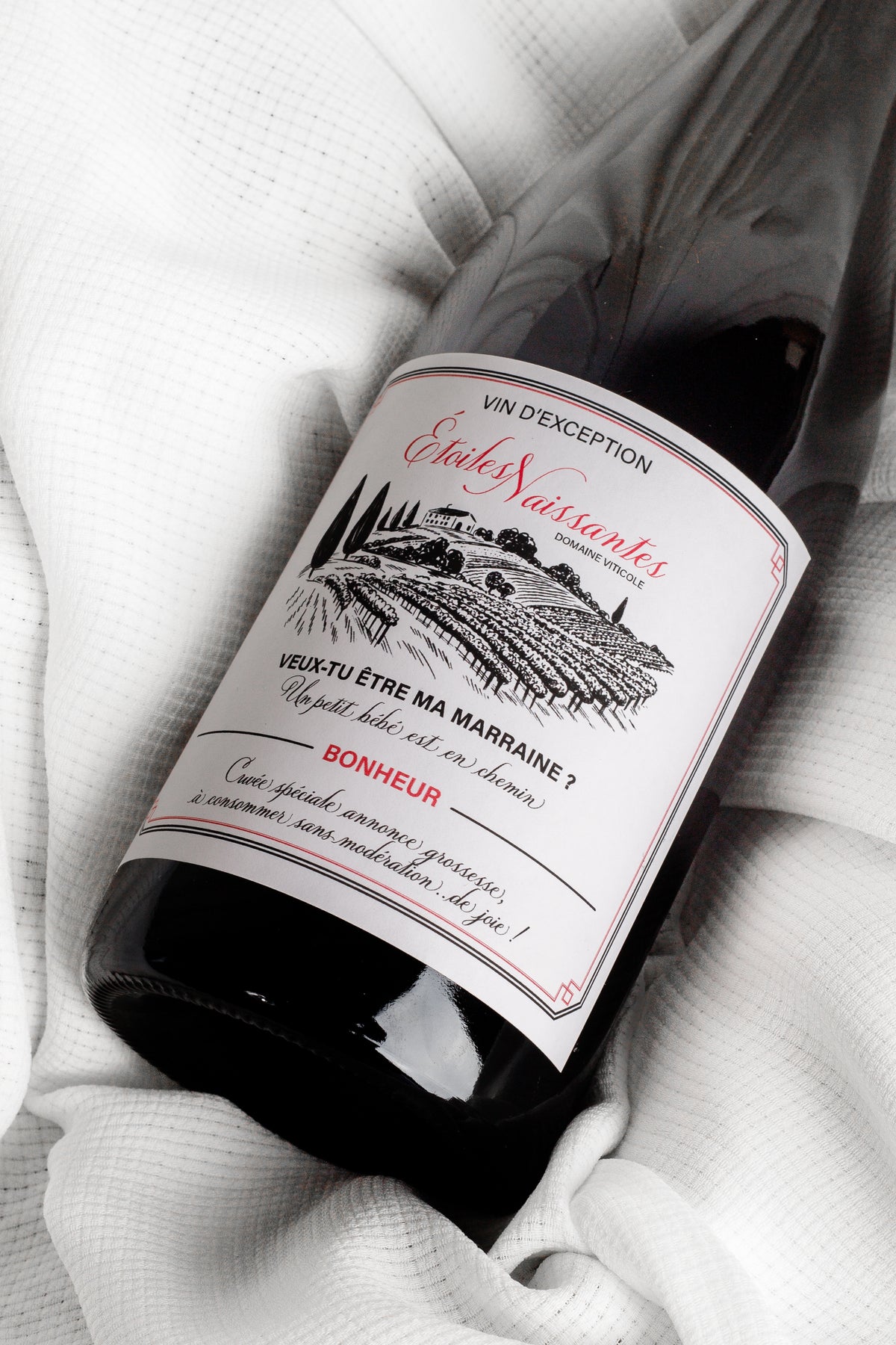 Étiquettes vin annonce de grossesse