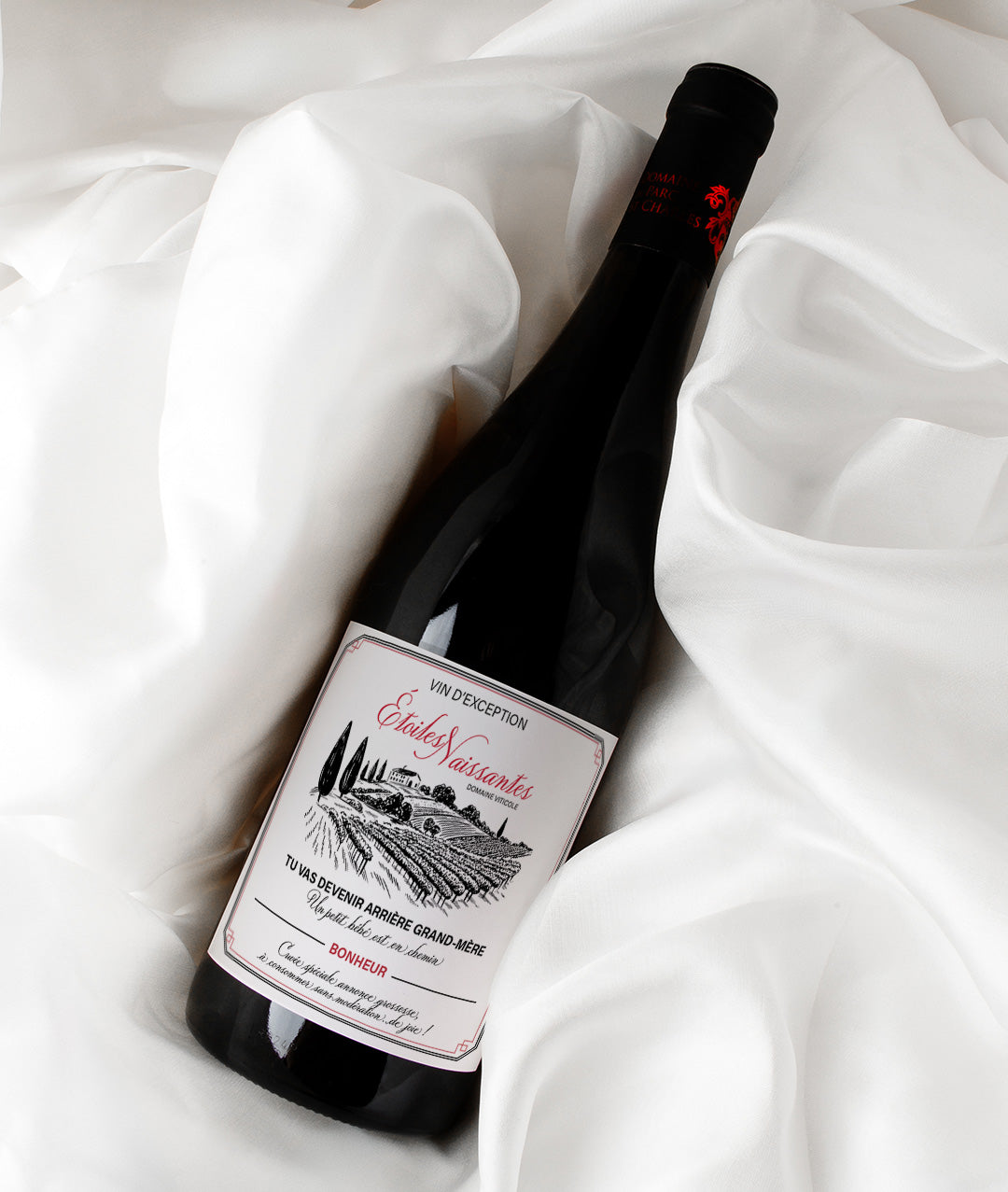 Étiquettes vin annonce de grossesse