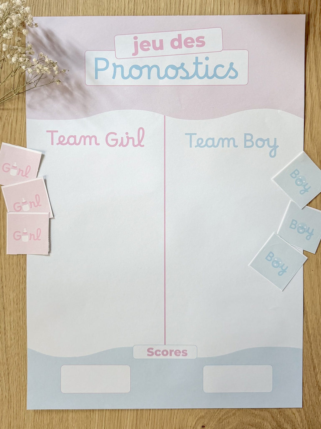 Affiche Jeu des pronostics Gender Reveal – A3