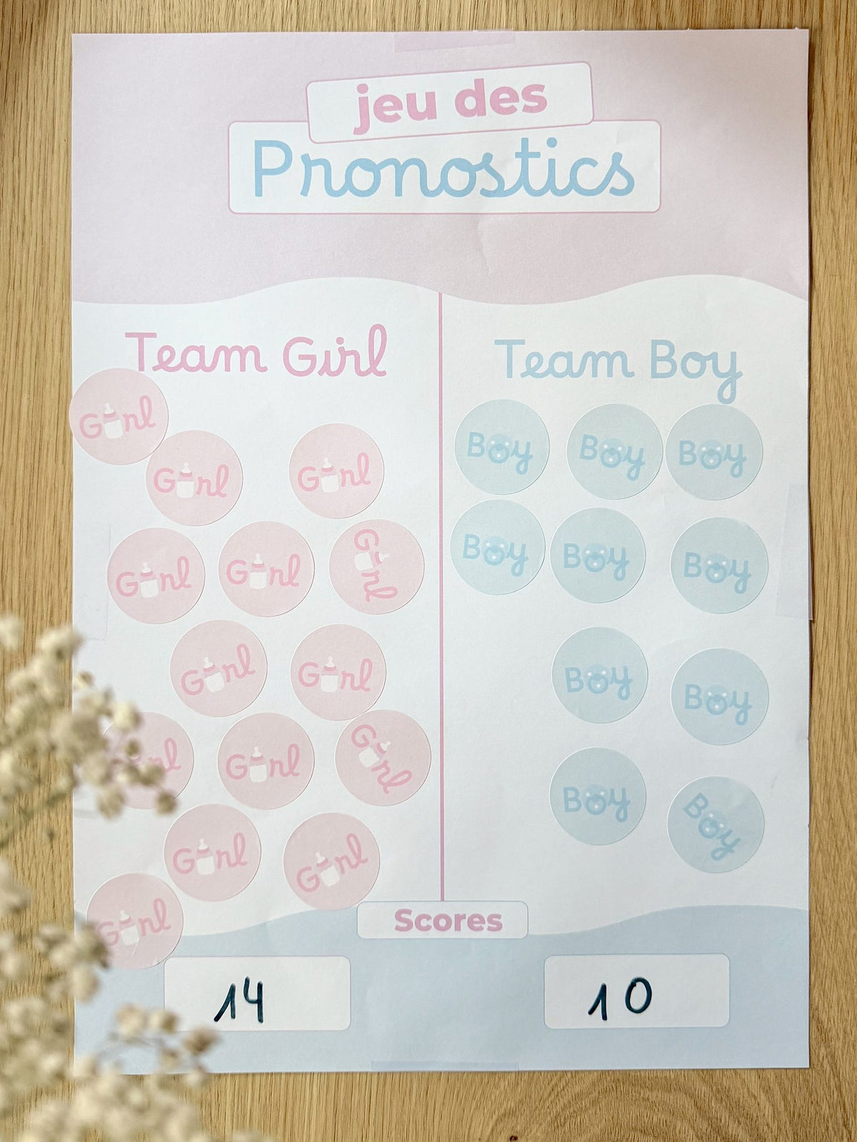 Affiche Jeu des pronostics Gender Reveal – A3
