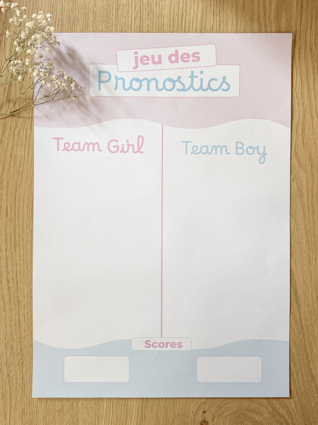Affiche Jeu des pronostics Gender Reveal – A3