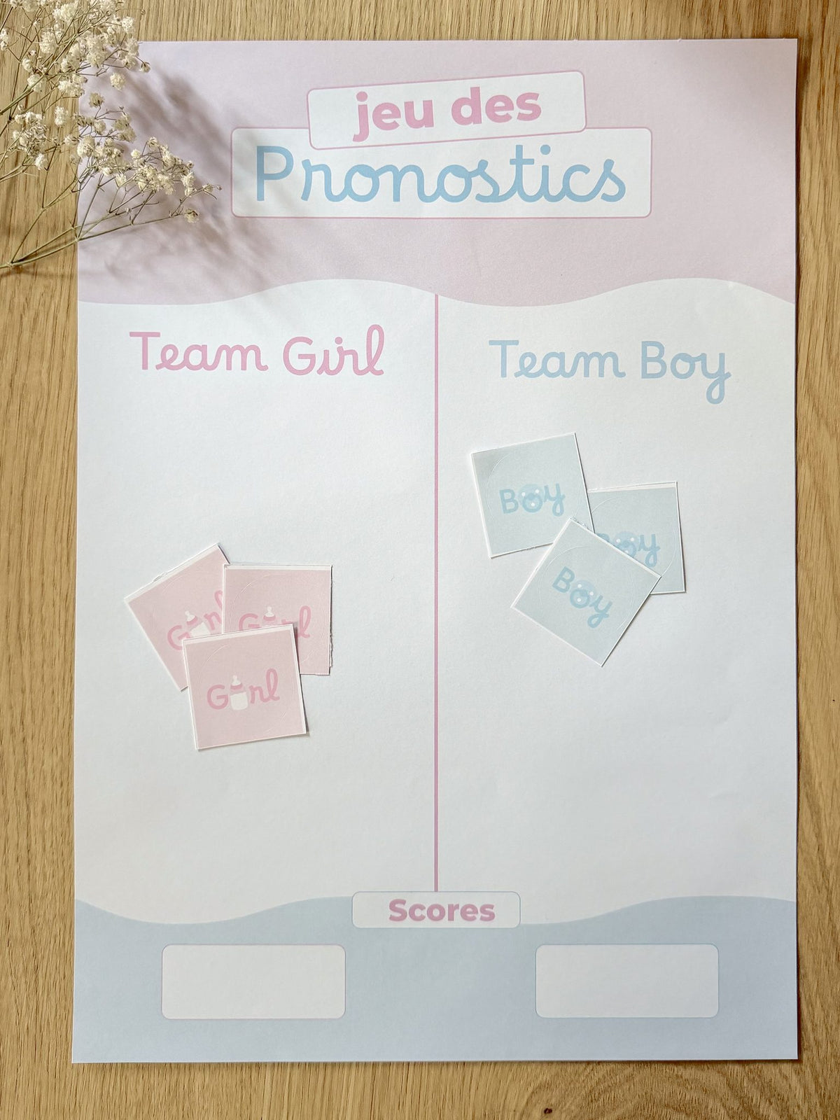 Affiche Jeu des pronostics Gender Reveal – A3