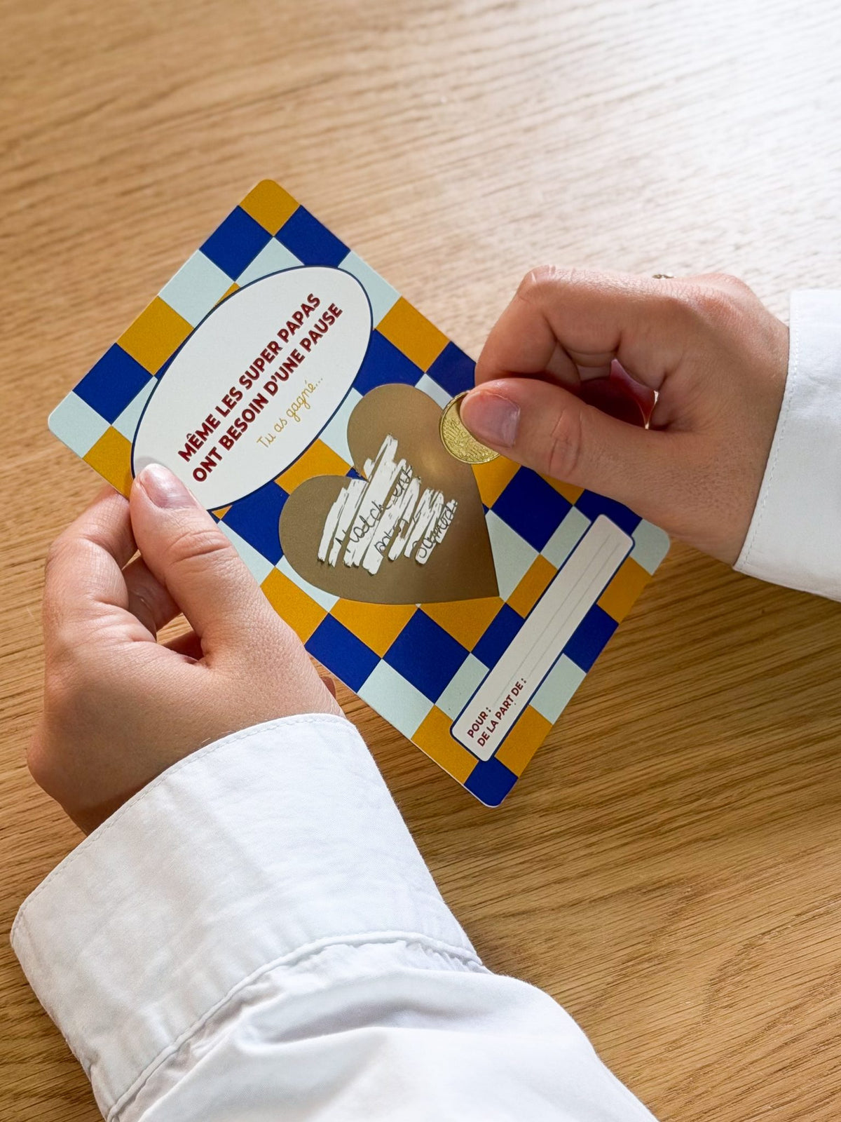Carte à gratter personnalisée – Même les super papas ont besoin d'une pause