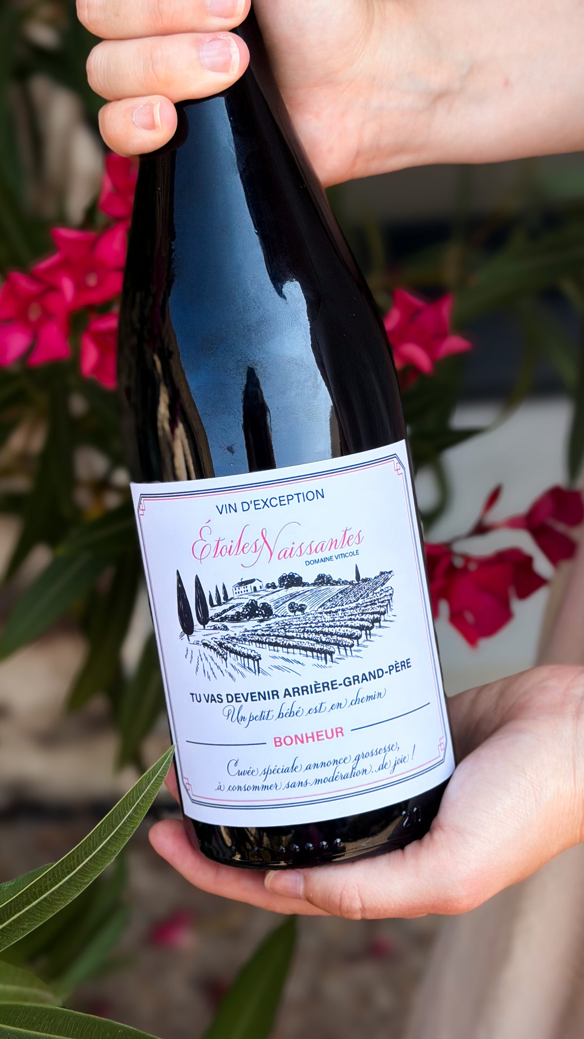 Étiquettes vin annonce de grossesse