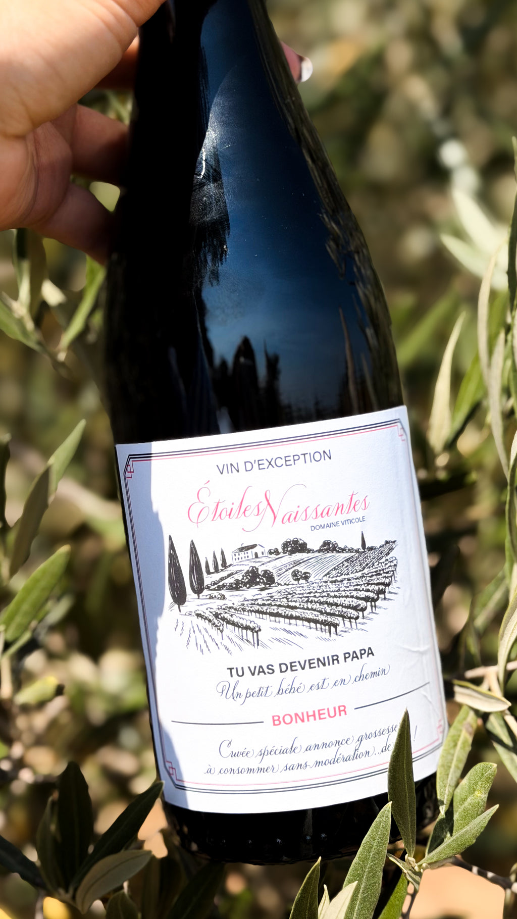 Étiquettes vin annonce de grossesse