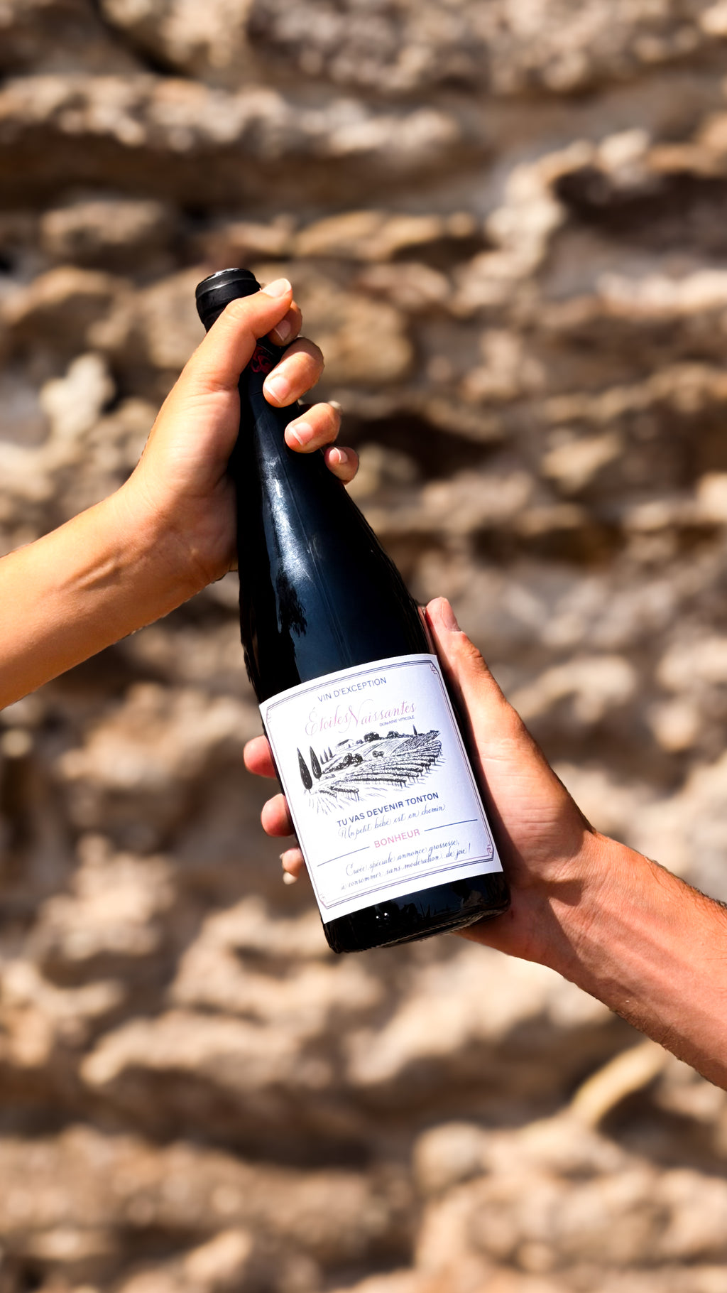 Étiquettes vin annonce de grossesse