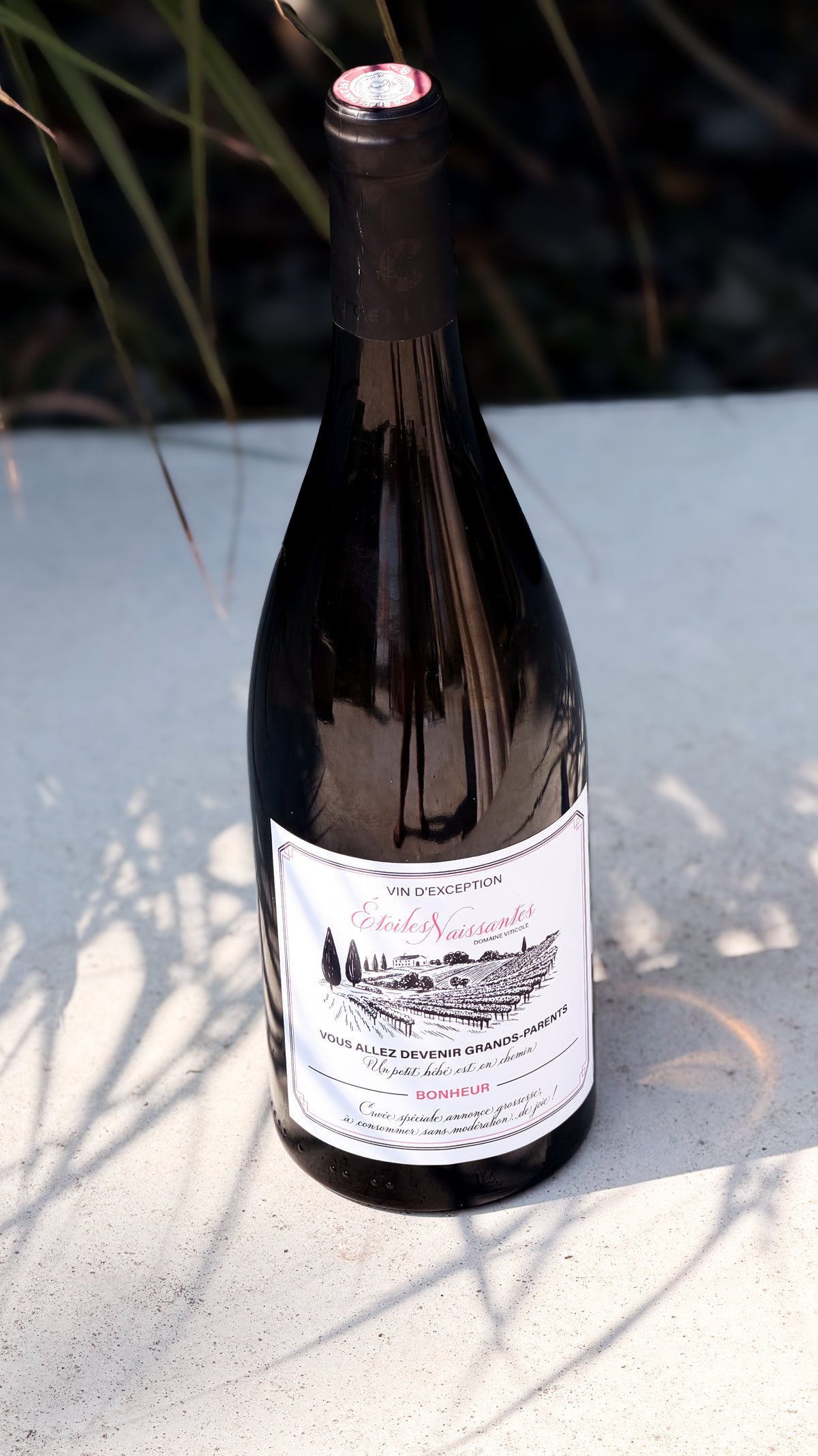 Étiquettes vin annonce de grossesse