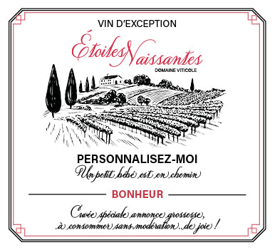 Étiquettes vin annonce de grossesse